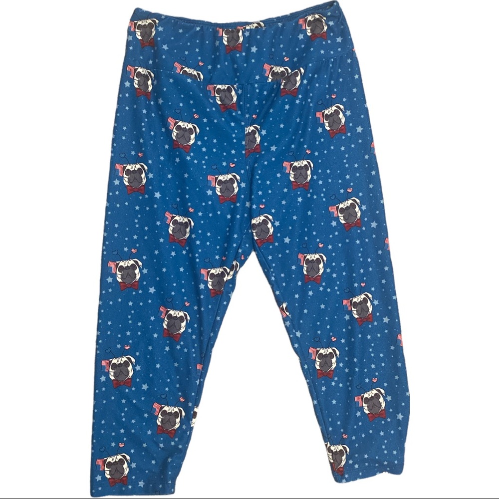 4th of July Pug Capri Leggings